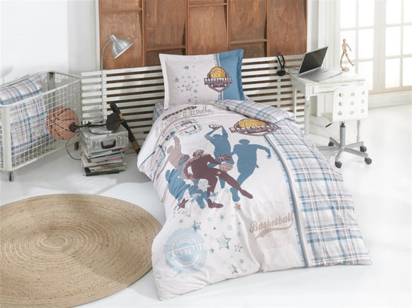 Cotton duvet cover set. Set includes duvet cover, sheet and pillow shams.